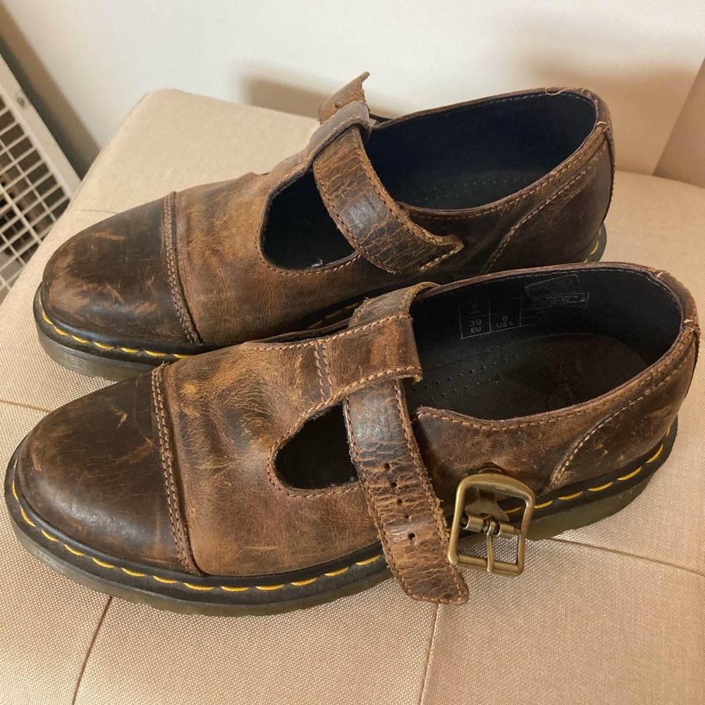Brown Mary Janes Dr. Martens
